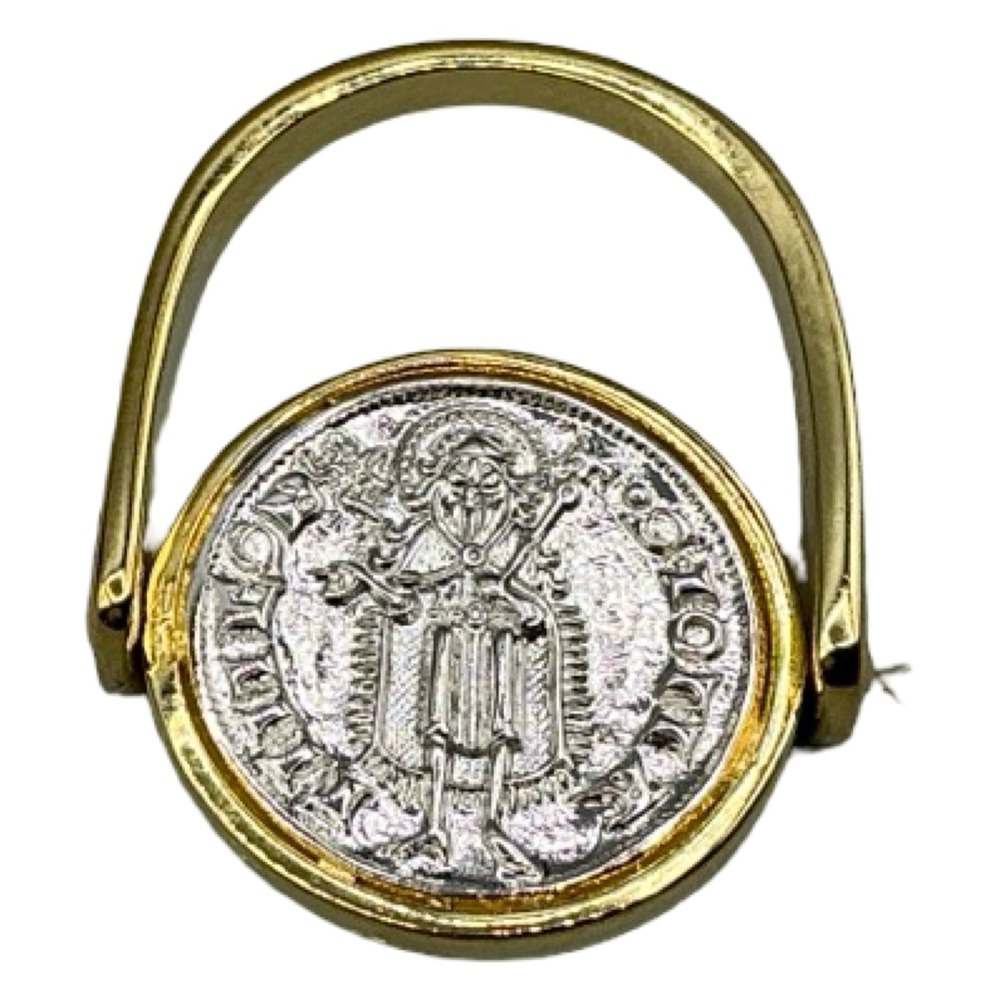 David Markstein Italian Jewelry Bronze Milor Italy Reversible Coin Pendant